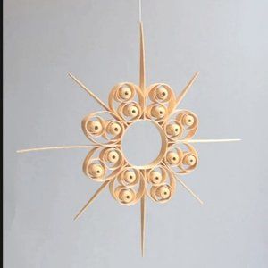XMAS Danish Large 9" Wood Curl Ornament Lis & Kjel